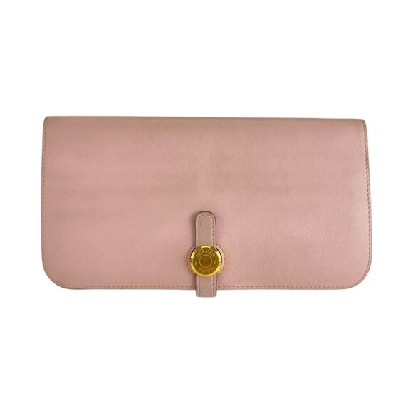 HERMES Pink Leather Wallet - Picture 1 of 10